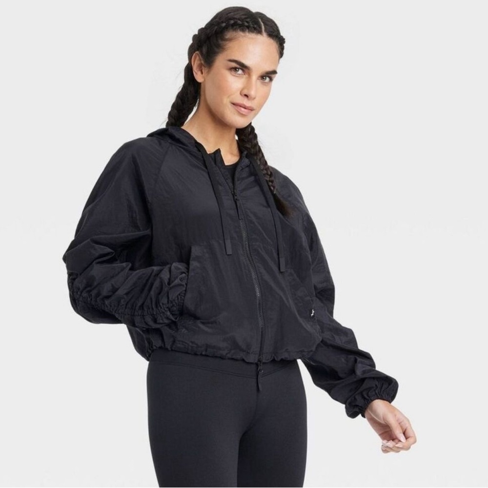 Joylab Packable Windbreaker Jacket - Black, Small - image 1